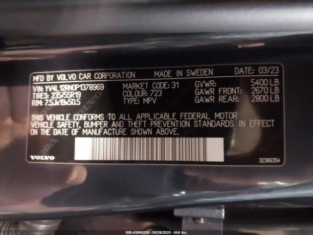 2023 VOLVO XC60 YV4L12RN0P1378969 Photo 8