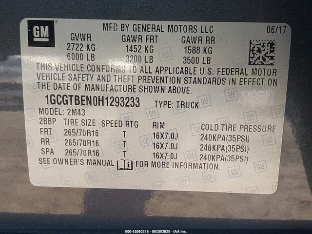 1GCGTBEN0H1293233 Chevrolet lg2 - di: direct injection, vvt: variable valve timing, alum, var2, gen2