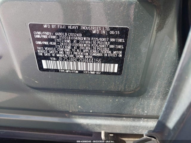 JF2SJABC2GH444156 Subaru naturally aspirated u5