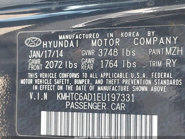Hyundai dohc gdi gamma 2014 KMHTC6AD1EU197331 Image 9