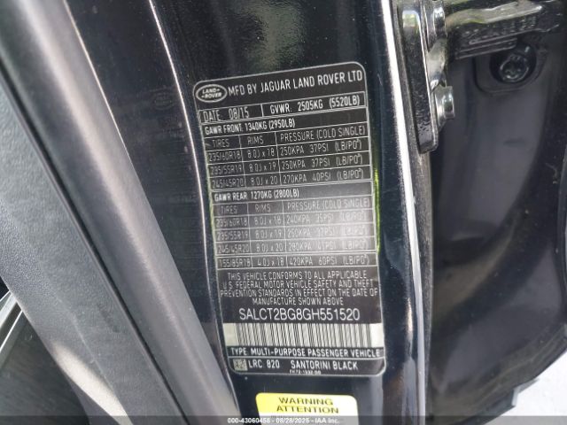 2016 LAND ROVER DISCOVERY SPORT SALCT2BG8GH551520 Photo 8