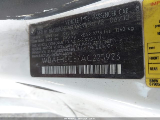2010 BMW 650I WBAEB5C57AC225923 Photo 8