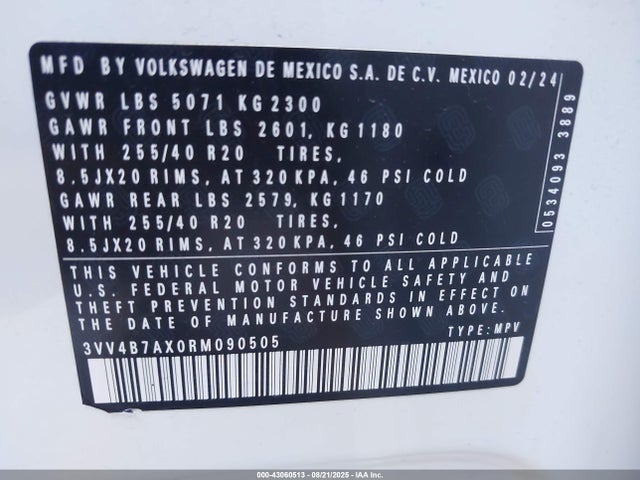 3VV4B7AX0RM090505 Volkswagen tsi