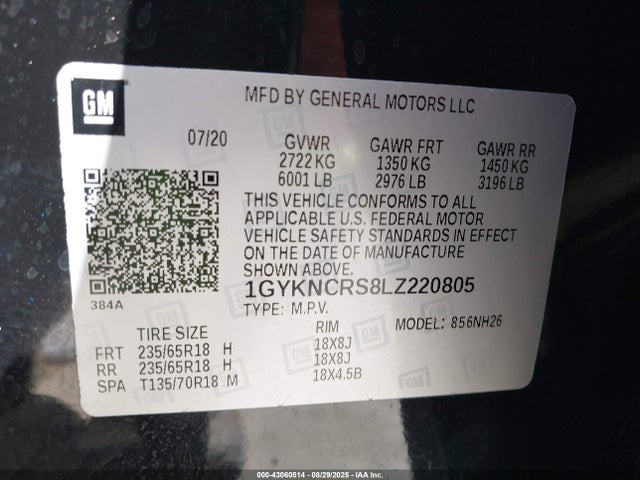 2020 CADILLAC XT5 1GYKNCRS8LZ220805 Photo 8