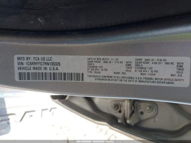 2024 RAM 1500 1C6RRFFG7RN135326 Photo 8