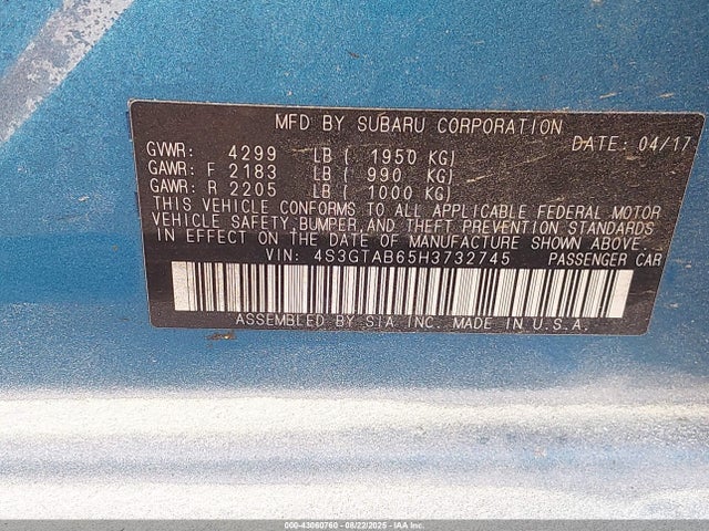 4S3GTAB65H3732745 Subaru na