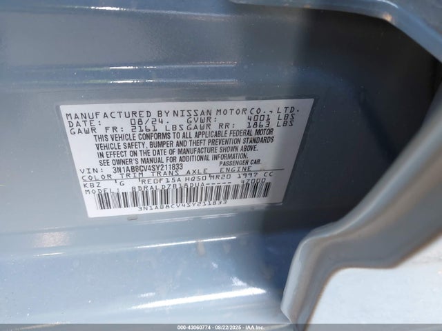 Nissan 2025 2025 3N1AB8CV4SY211833 Image 9