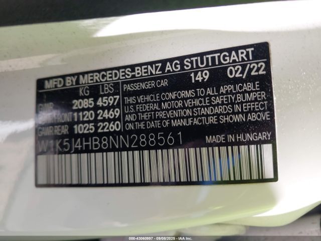 2022 MERCEDES-BENZ CLA 250 COUPE W1K5J4HB8NN288561 Photo 8