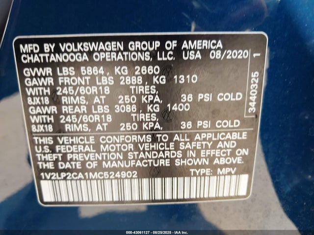 Volkswagen 2.0 tsi 2021 1V2LP2CA1MC524902 Image 9