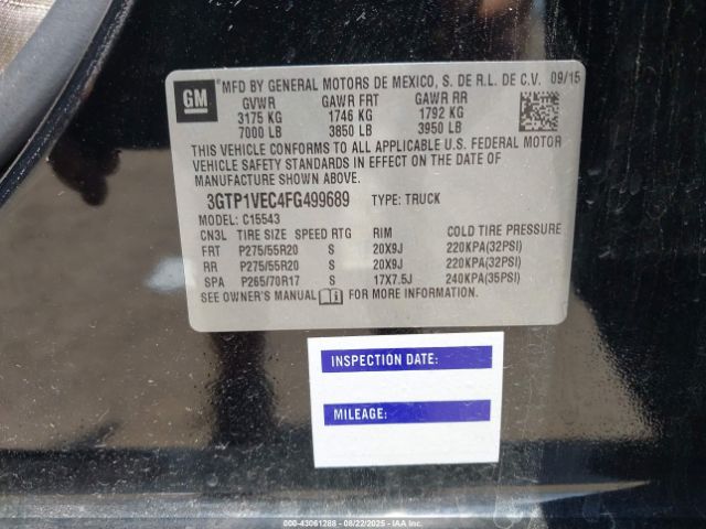 2015 GMC SIERRA 1500 3GTP1VEC4FG499689 Photo 8