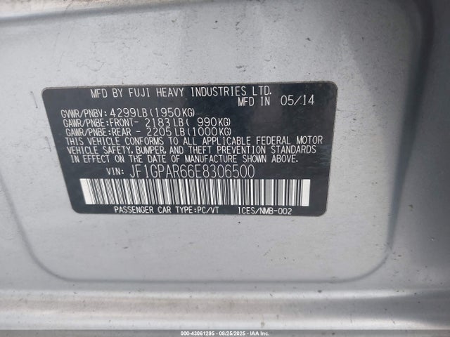 Subaru Impreza 2014 JF1GPAR66E8306500 Image 9