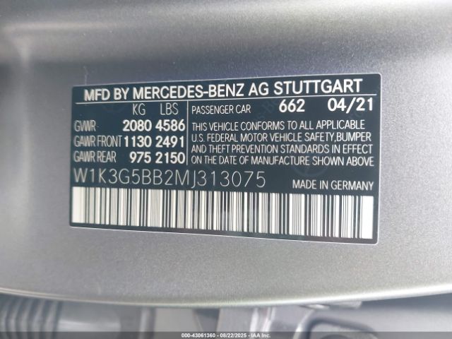 2021 MERCEDES-BENZ AMG A 35 W1K3G5BB2MJ313075 Photo 8