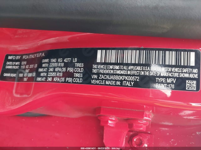 ZACNJABB0KPK00572 Jeep 2019