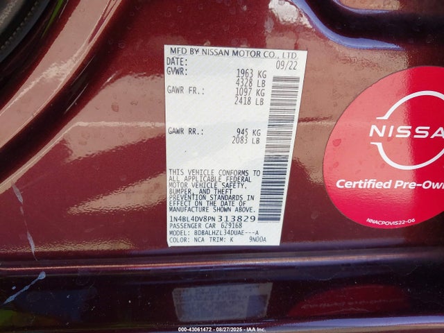 1N4BL4DV8PN313829 Nissan Altima