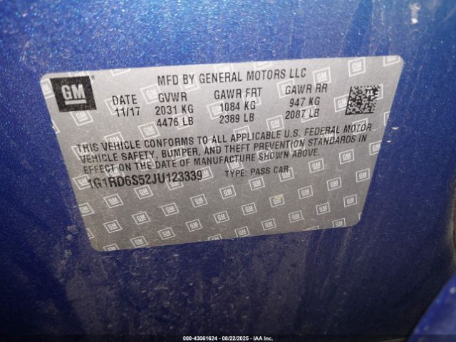 2018 CHEVROLET VOLT 1G1RD6S52JU123339 Photo 8