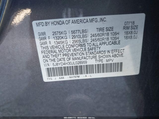 2018 ACURA MDX 5J8YD4H30JL028959 Photo 8