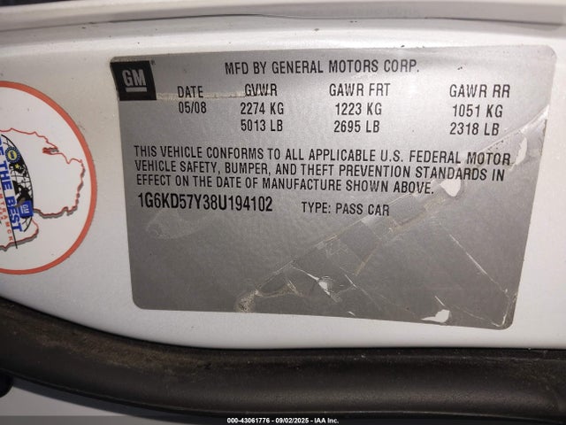 2008 CADILLAC DTS 1G6KD57Y38U194102 Photo 8