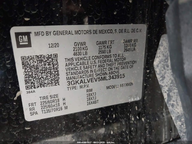3GKALVEV5ML343915 GMC lyx
