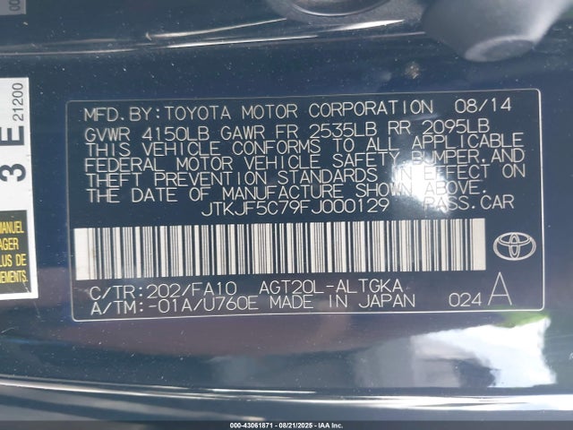 Scion 2ar-fe 2015 JTKJF5C79FJ000129 Image 9