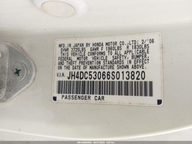 2006 ACURA RSX JH4DC53066S013820 Photo 8