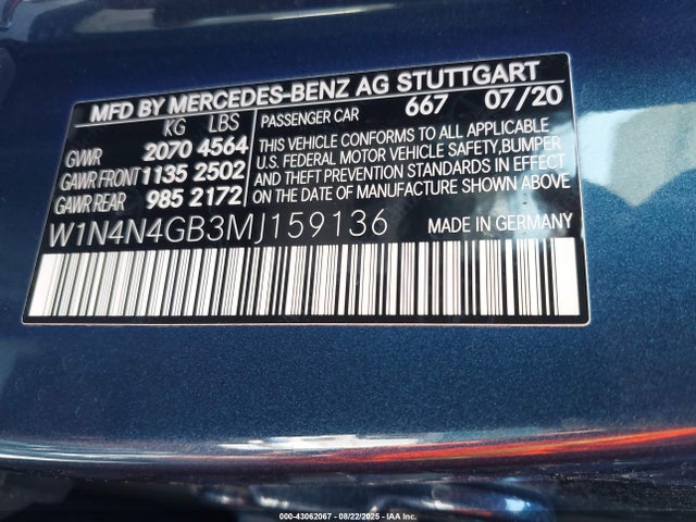W1N4N4GB3MJ159136 Mercedes-Benz m260