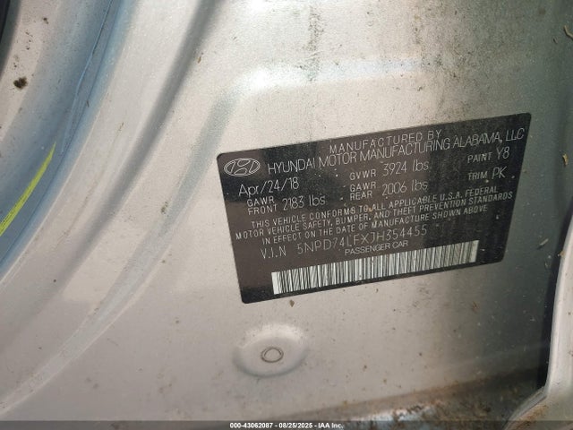 Hyundai mpi nu 2018 5NPD74LFXJH354455 Image 9