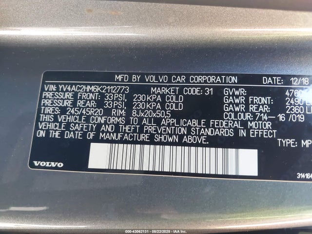 YV4AC2HM6K2112773 Volvo b4204t