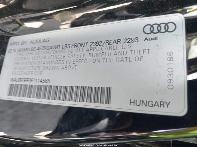 2015 AUDI A3 WAUBFGFF3F1114585 Photo 8