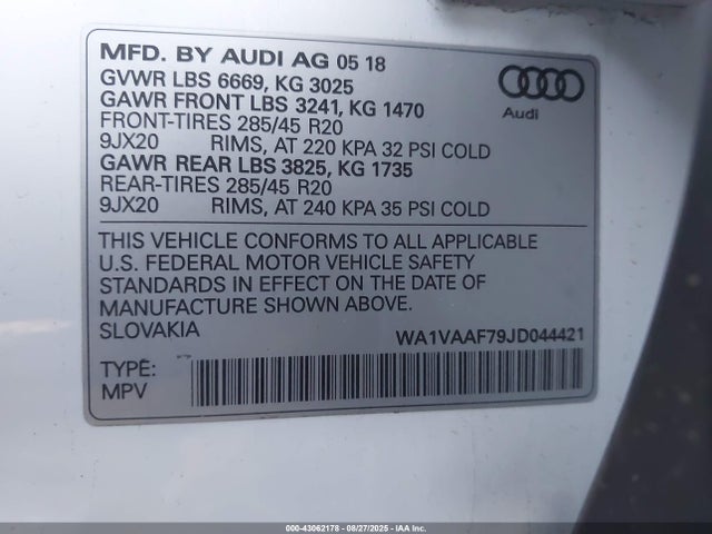 2018 AUDI Q7 WA1VAAF79JD044421 Photo 8