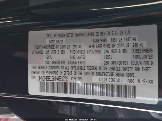 Mazda py 2022 3MVDMBBL6NM450733 Image 9