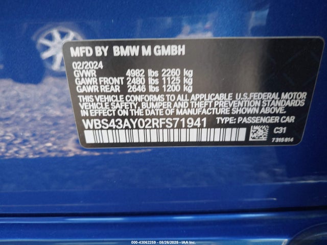 BMW M3 2024 WBS43AY02RFS71941 Image 9