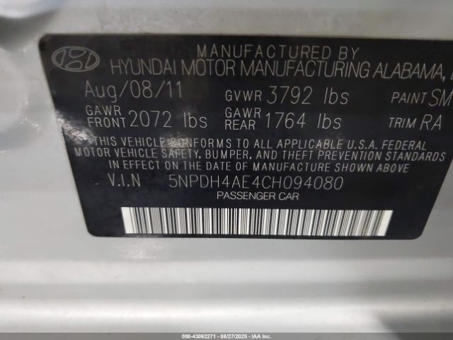 2012 HYUNDAI ELANTRA 5NPDH4AE4CH094080 Photo 8