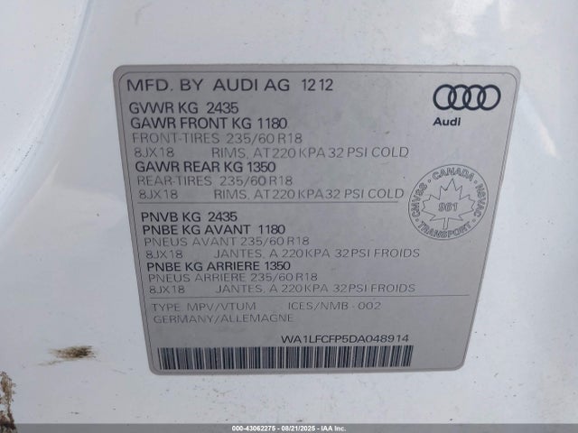 2013 AUDI Q5 WA1LFCFP5DA048914 Photo 8