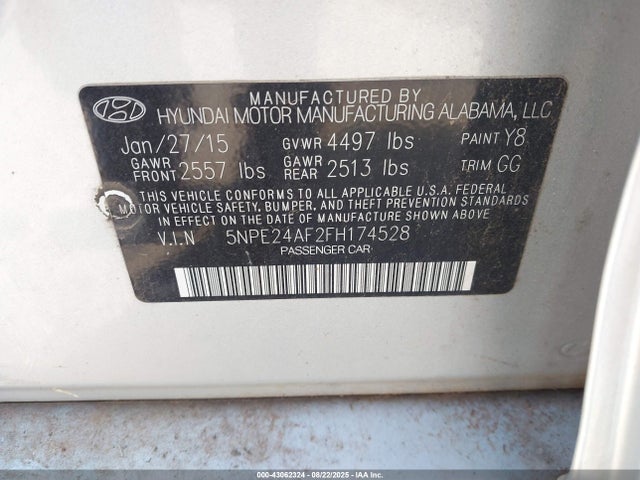 5NPE24AF2FH174528 Hyundai dohc gdi theta-ii
