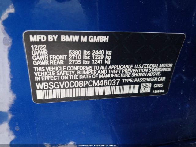 2023 BMW M8 GRAN COUPE WBSGV0C08PCM46037 Photo 8