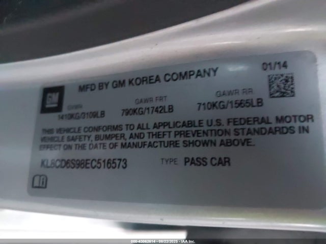Chevrolet ll0 2014 KL8CD6S98EC516573 Image 9