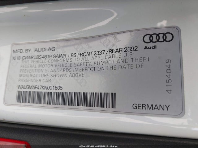 2019 AUDI A4 WAUGMAF47KN001605 Photo 8