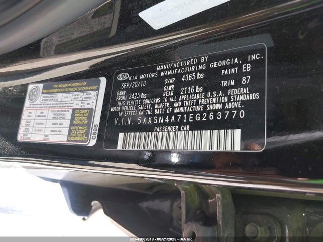5XXGN4A71EG263770 KIA dohc gdi theta ii