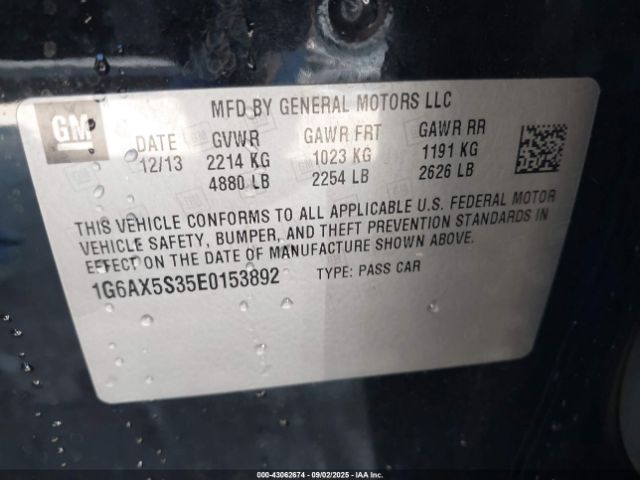 2014 CADILLAC CTS 1G6AX5S35E0153892 Photo 8