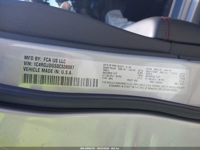 Dodge 2025 2025 1C4RDJDG5SC538087 Image 9