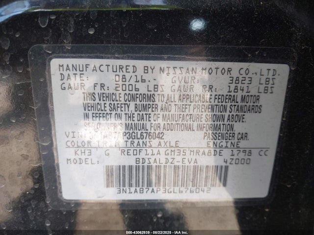 3N1AB7AP3GL676042 Nissan 2016