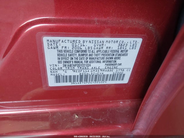 Nissan 2016 2016 3N1AB7AP2GY221024 Image 9