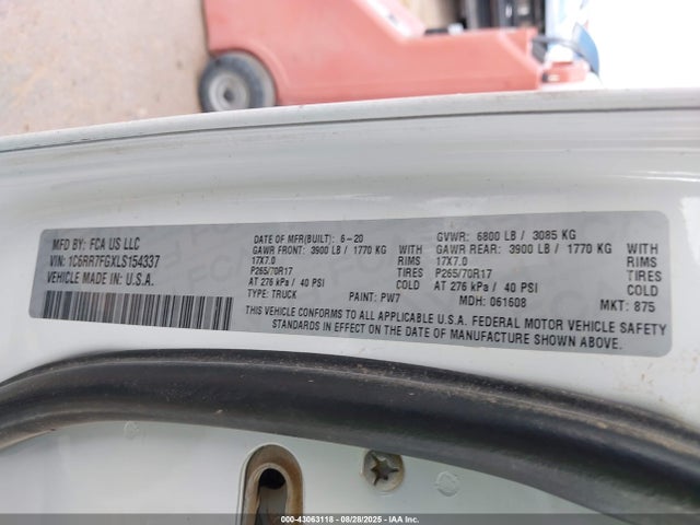 RAM 1500 2020 1C6RR7FGXLS154337 Image 4