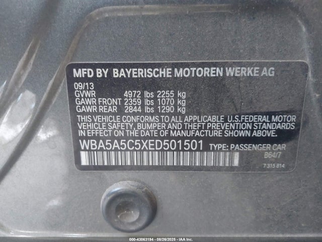 BMW 528I 2014 WBA5A5C5XED501501 Image 9