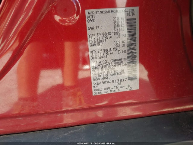 5N1AT2MTXGC913817 Nissan Rogue