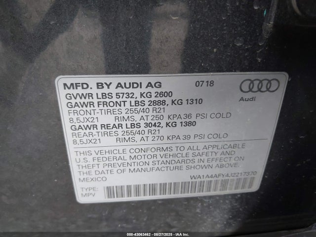 2018 AUDI SQ5 WA1A4AFY4J2217370 Photo 8