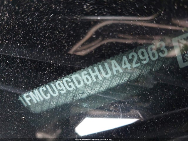 1FMCU9GD6HUA42963 Ford gtdi sigma w/premium fuel