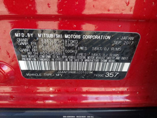 2018 MITSUBISHI OUTLANDER SPORT JA4AP3AW6JZ010284 Photo 8