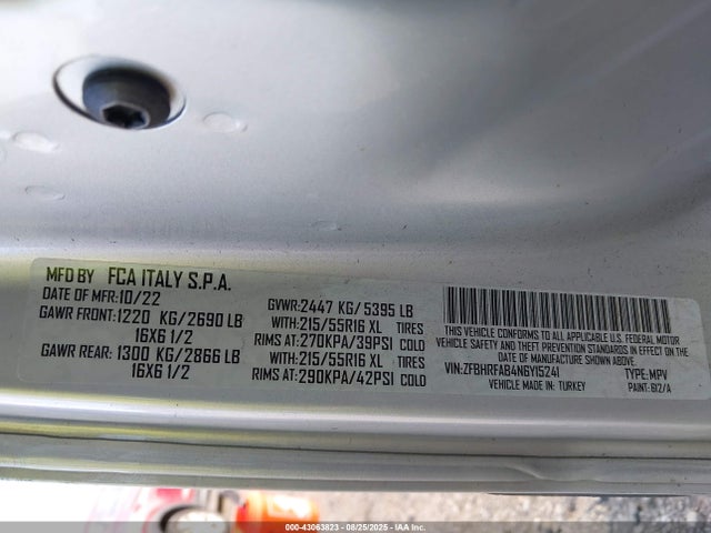 ZFBHRFAB4N6Y15241 RAM Promaster City