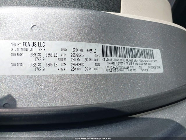 Chrysler 2017 2017 2C4RC1BGXHR591194 Image 9